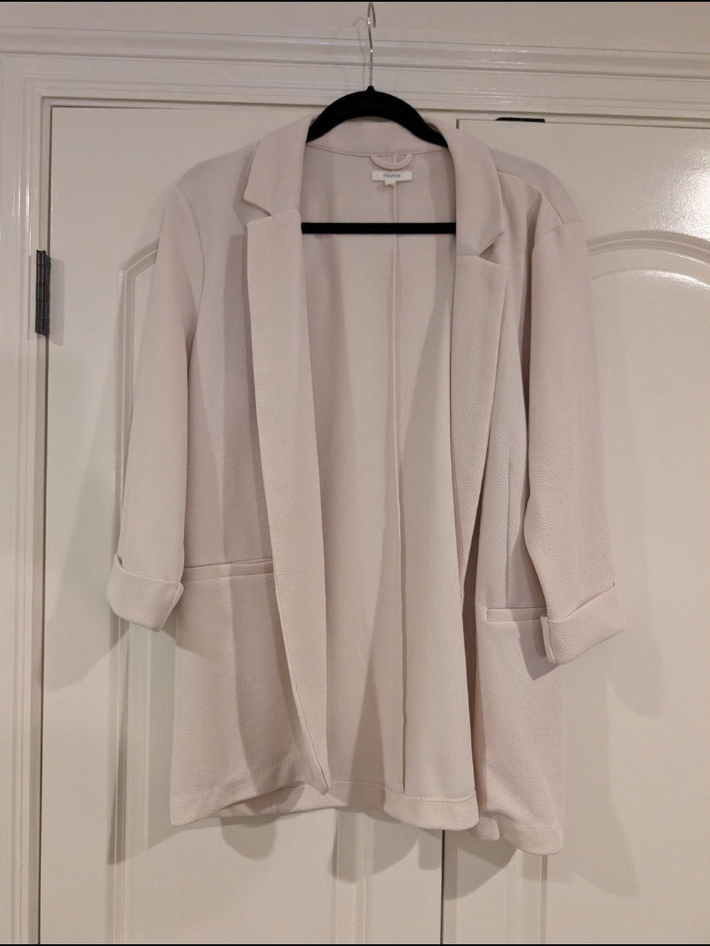 Maurices Light Cream Open-Front Blazer Jacket